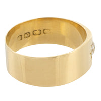 18 carat gold band with an old mine cut diamond from 1918-wedding rings-The Antique Ring Shop