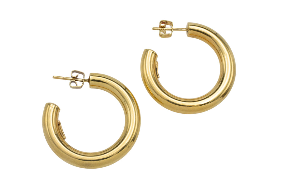 18 carat gold hoop earrings-Earrings-The Antique Ring Shop