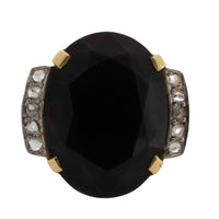 Art Deco onyx and rose diamond ring-The Antique Ring Shop