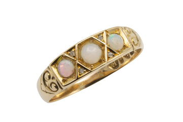 Opal and rose diamond ring from 1903-Antique rings-The Antique Ring Shop