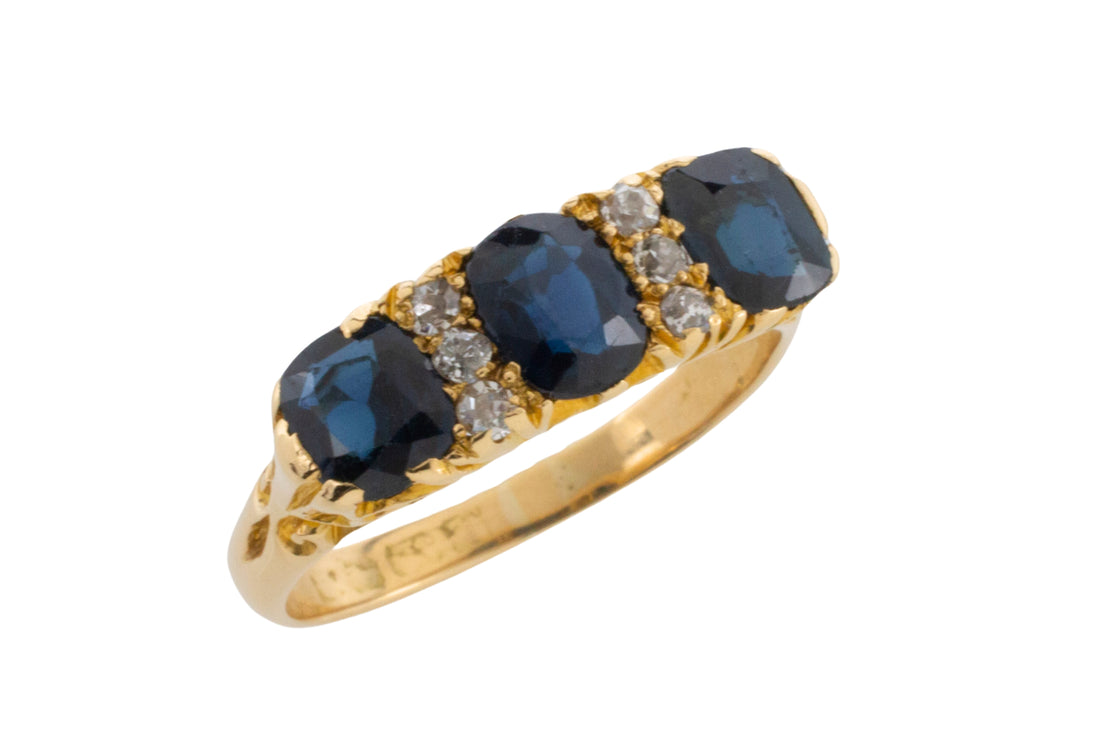 Edwardian sapphire and diamond ring-Antique rings-The Antique Ring Shop