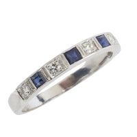 Sapphire and diamond half eternity band-vintage rings-The Antique Ring Shop