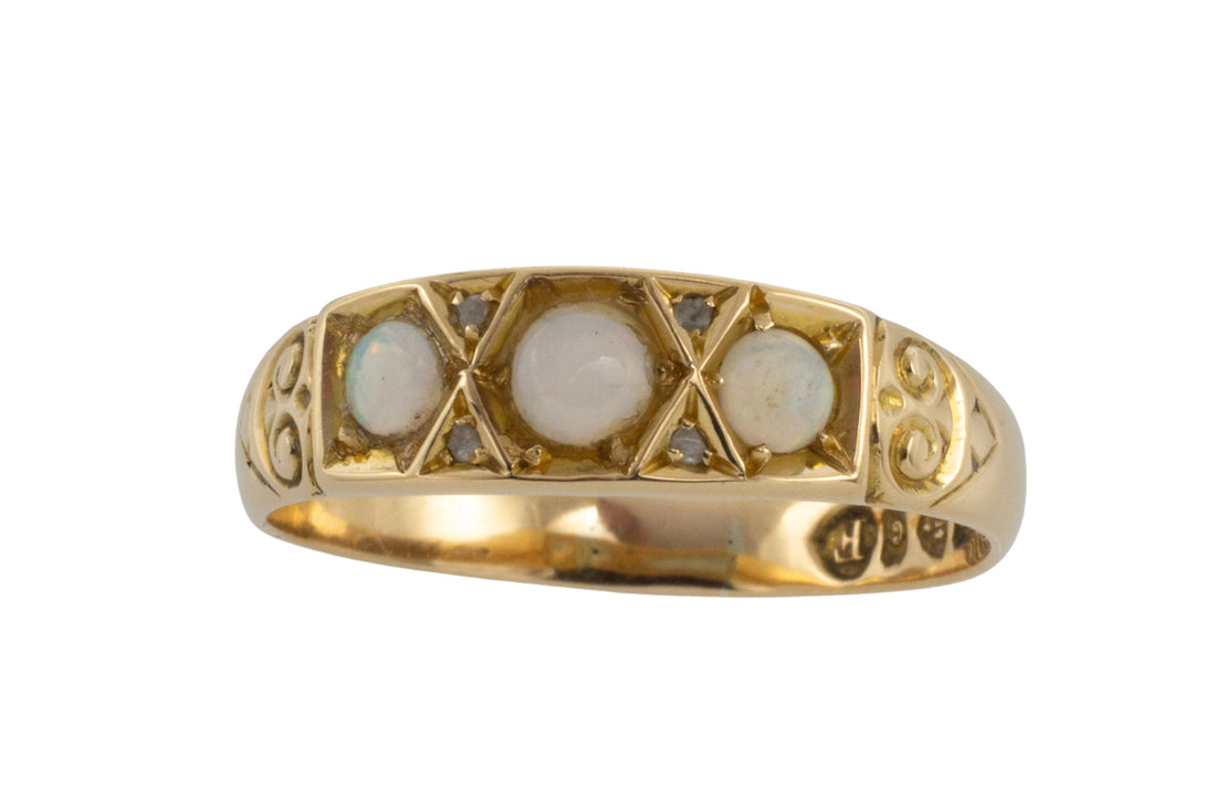 Opal and rose diamond ring from 1903-Antique rings-The Antique Ring Shop