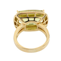 18 carat gold lemon quartz and diamond ring-Rings-The Antique Ring Shop