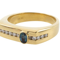 Alexandrite and diamond ring in 18 carat gold-gents rings-The Antique Ring Shop