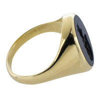 Vintage signet intaglio ring in 14 carat gold-mens rings-The Antique Ring Shop