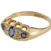 Sapphire and diamond ring from 1920-engagement rings-The Antique Ring Shop