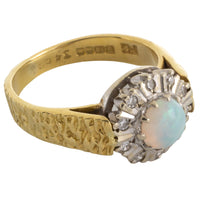 Opal and diamond ring in 18 carat gold-vintage rings-The Antique Ring Shop