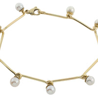 Pearl bracelet in 14 carat gold-Bracelets-The Antique Ring Shop