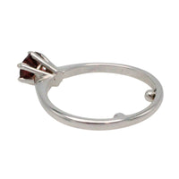 Garnet solitaire ring in white gold