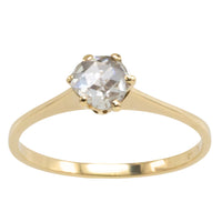 Rose diamond solitaire ring in 14 carat gold-engagement rings-The Antique Ring Shop