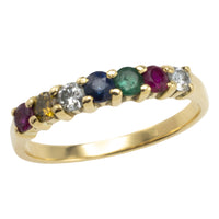 Multi gem and diamond ring in 18 carat gold-engagement rings-The Antique Ring Shop