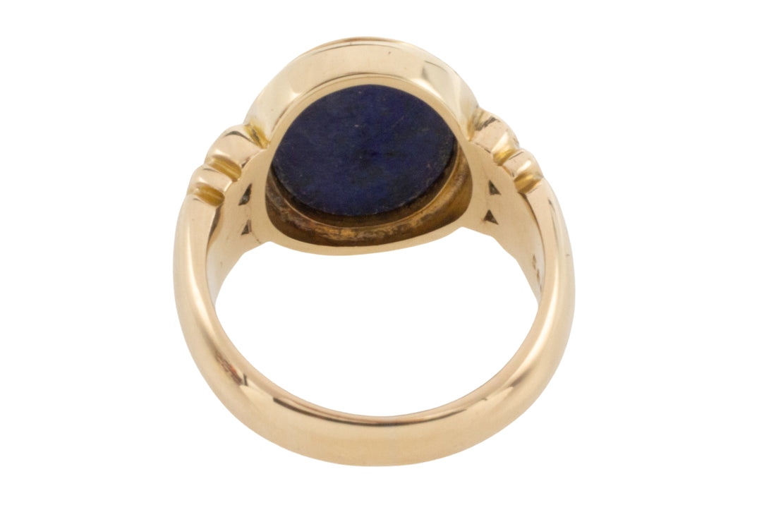 Antique Lapiz intaglio signet ring in 14 carat gold-gents rings-The Antique Ring Shop