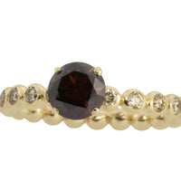 Dark brown diamond ring with brilliant cuts in 14 carat gold-engagement rings-The Antique Ring Shop