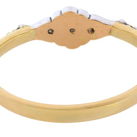 Vintage rose cut diamond bracelet in 14 carat gold and silver