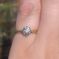 Vintage diamond solitaire ring with an illusion setting-vintage rings-The Antique Ring Shop