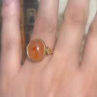 Cabochon carnelian ring in 18 carat gold-vintage rings-The Antique Ring Shop