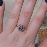 Vintage witgouden diamanten ring