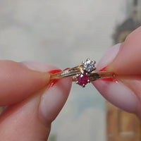 Ruby and diamond Toi et Moi ring