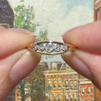 Edwardian five stone old cut diamond ring