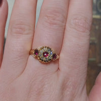 Edwardian ruby and diamond ring from 1907