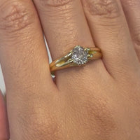 Old mine cut diamond solitaire ring