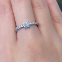 White gold diamond link ring