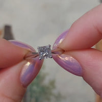 Princess cut diamond ring in white gold