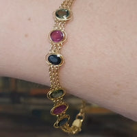 Sapphire ruby and tourmaline braclet