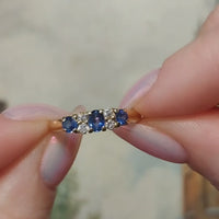 Vintage sapphire and diamond ring in 18 carat gold