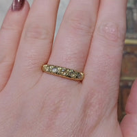 Five stone rose diamond ring in 18 carat gold