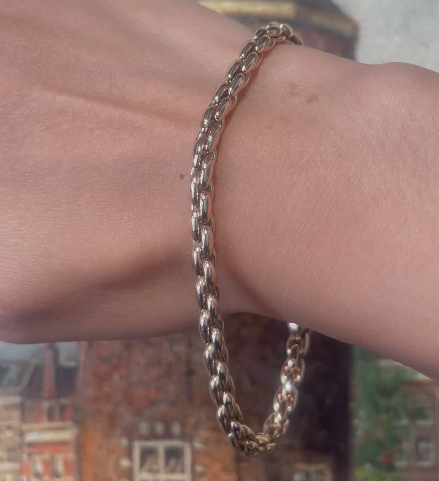 Kabelschakel armband in 14 karaat goud