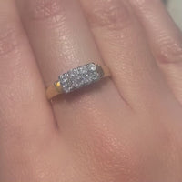 Double row diamond ring in 18 carat gold