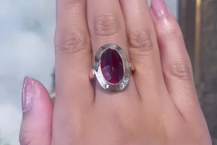 Vintage faceted garnet ring