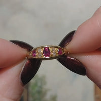 Antieke robijn en roosdiamanten ring uit 1915