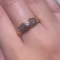 Briljant en baguette geslepen diamanten ring