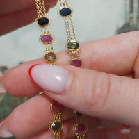 Multi gem collier van 18 karaat goud