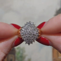 Diamond navette cluster ring in 18 carat gold