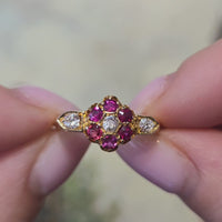 Edwardian ruby and diamond ring from 1904