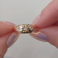 Edwardiaanse oud geslepen diamanten gypsy ring uit 1912