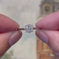 Old mine cut diamond solitaire ring