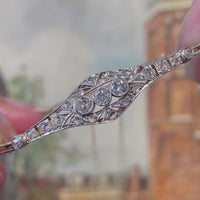 Edwardian link bracelet with old cut and rose cut diamonds