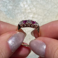 Antique ruby and old cut diamond ring