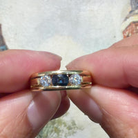 18 carat gold sapphire and diamond ring
