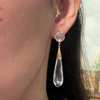 Vintage oorhangers met bergkristal