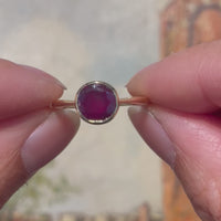 Ruby solitaire ring in 18 carat gold