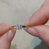 Princess and brilliant cut diamond ring
