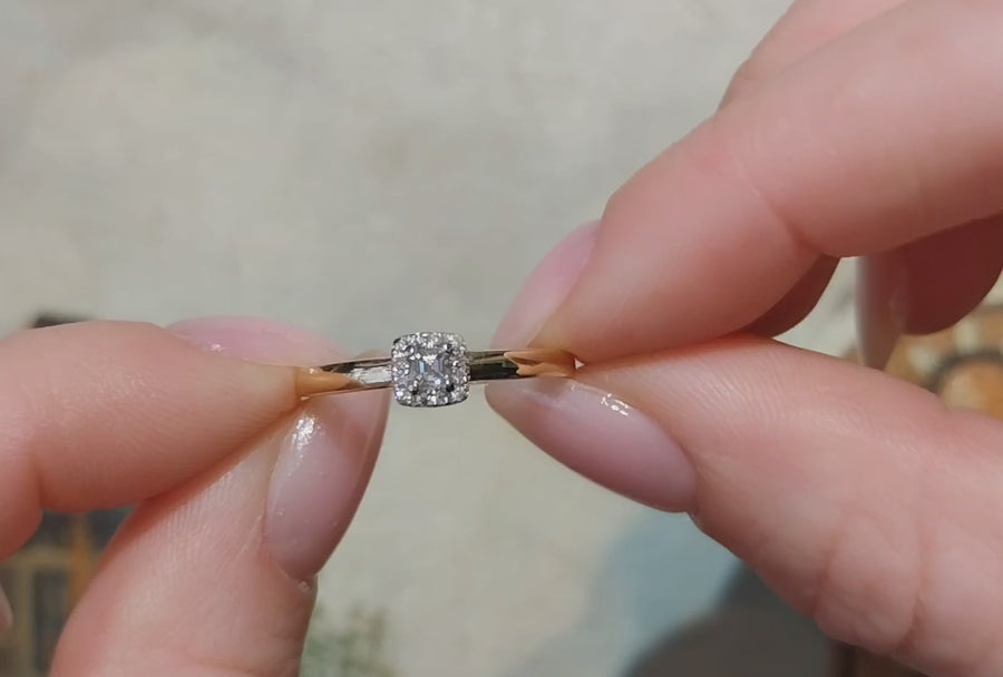 Princess and brilliant cut diamond ring