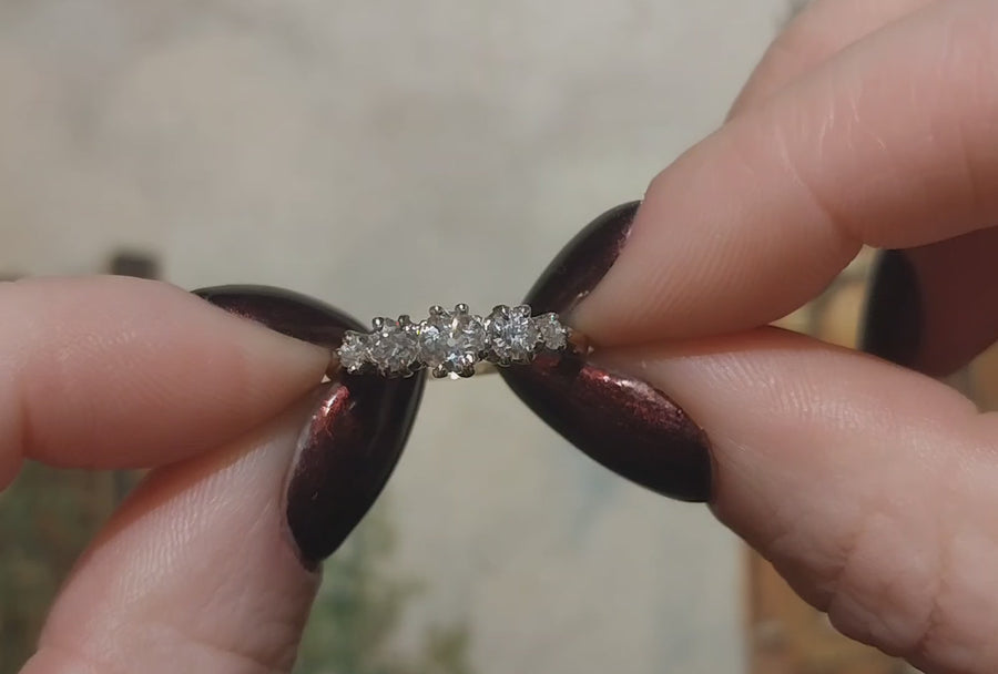 Edwardian old European cut diamond ring in 18 carat gold