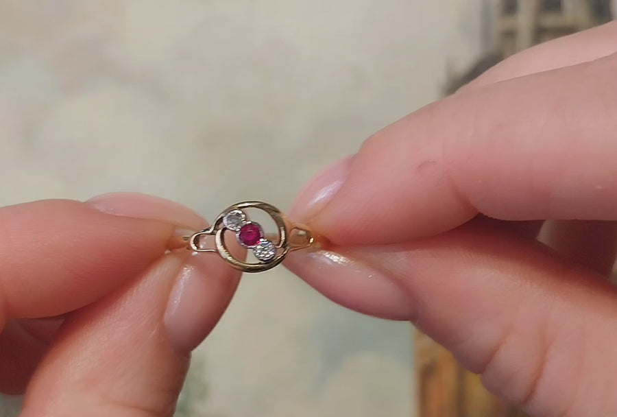 Edwardian ruby and diamond ring